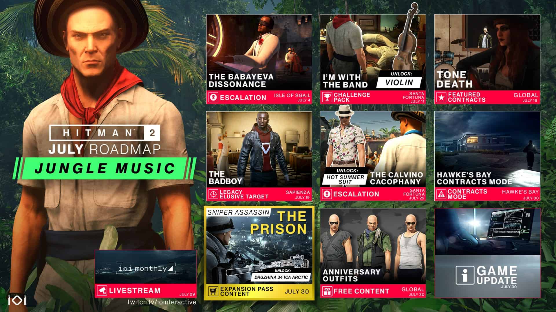 Hitman 2 July 2019 Content Roadmap Reveals Next Sniper Assassin Map: The Prison – Along With A New Challenge Pack, Contracts, Escalations And More