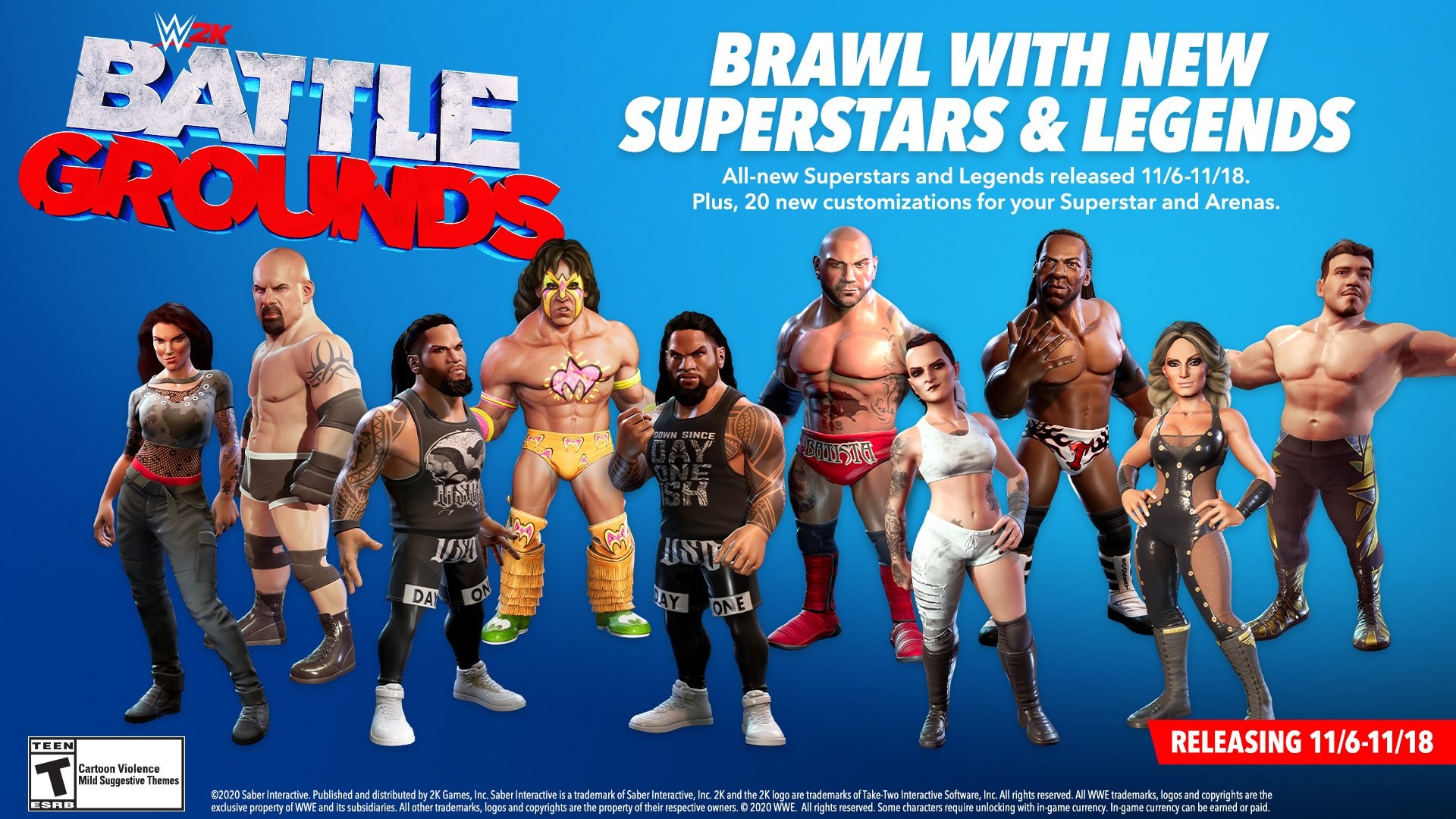 Goldberg, Ultimate Warrior, Batista, Lita and More To Enter The Ring In First Roster Update For WWE 2K Battlegrounds