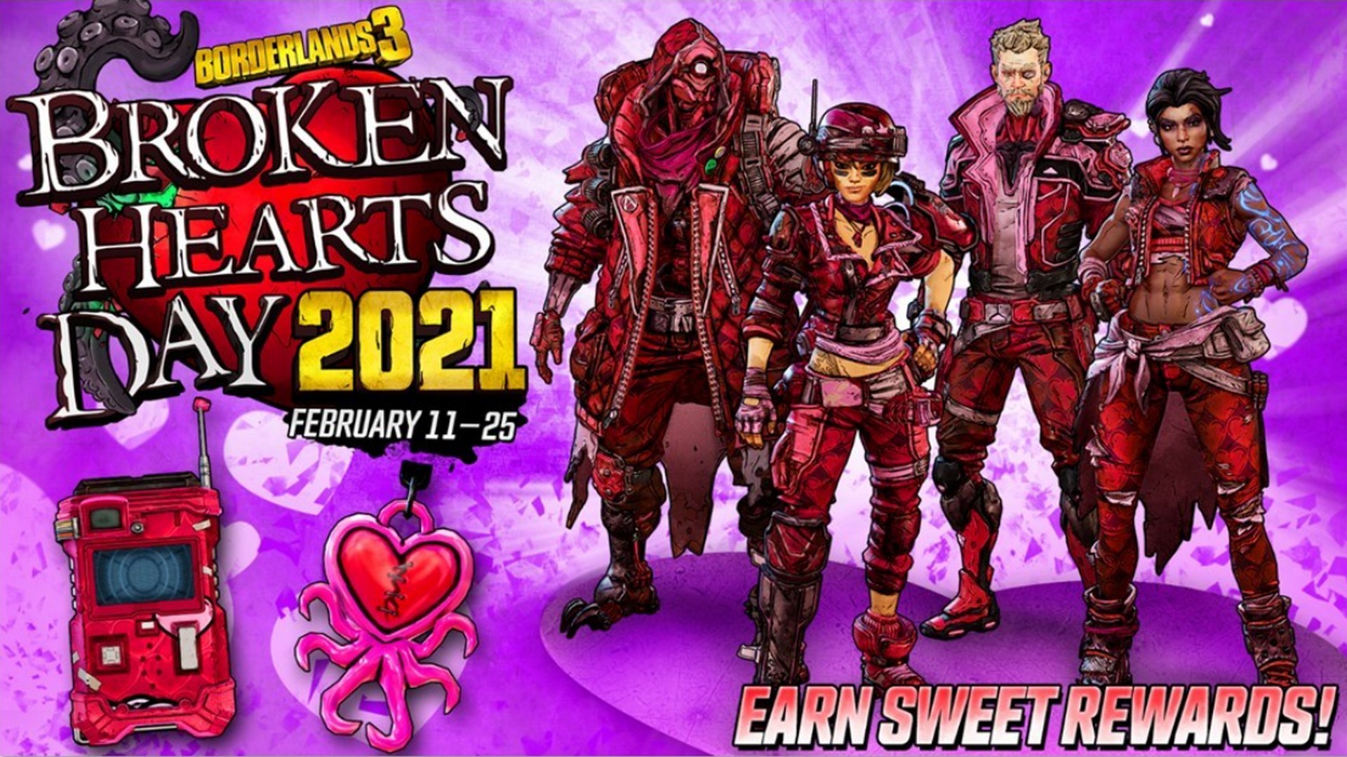 Borderlands 3’s Broken Hearts Day Event Begins; Special Limited-Time Discounts on Select Digital Editions Continue
