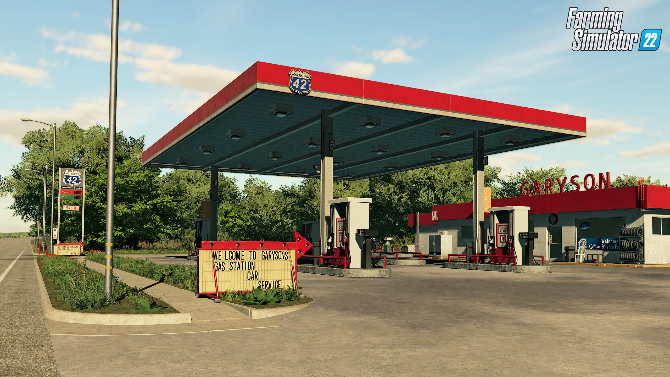 Farming Simulator 22 Introduces New Map & Production Chains - US Map Revealed 2 FS22 Elmcreek impression GasStation en https://www.mkaugaming.com/farming-simulator-22-introduces-new-map-production-chains-us-map-revealed/