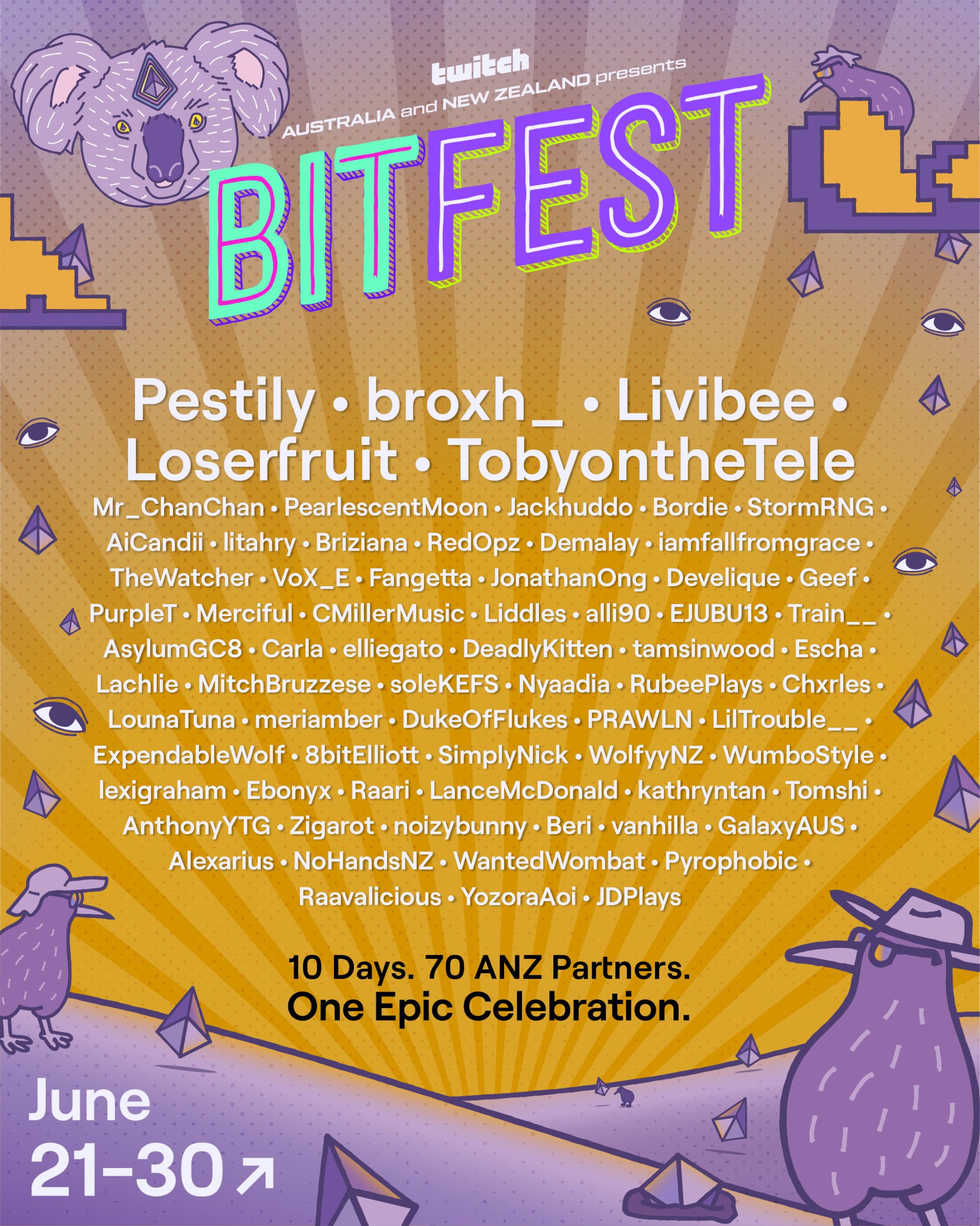 Twitch's ANZ First Ever BitFest Officially Kicks Off 10 Days Of