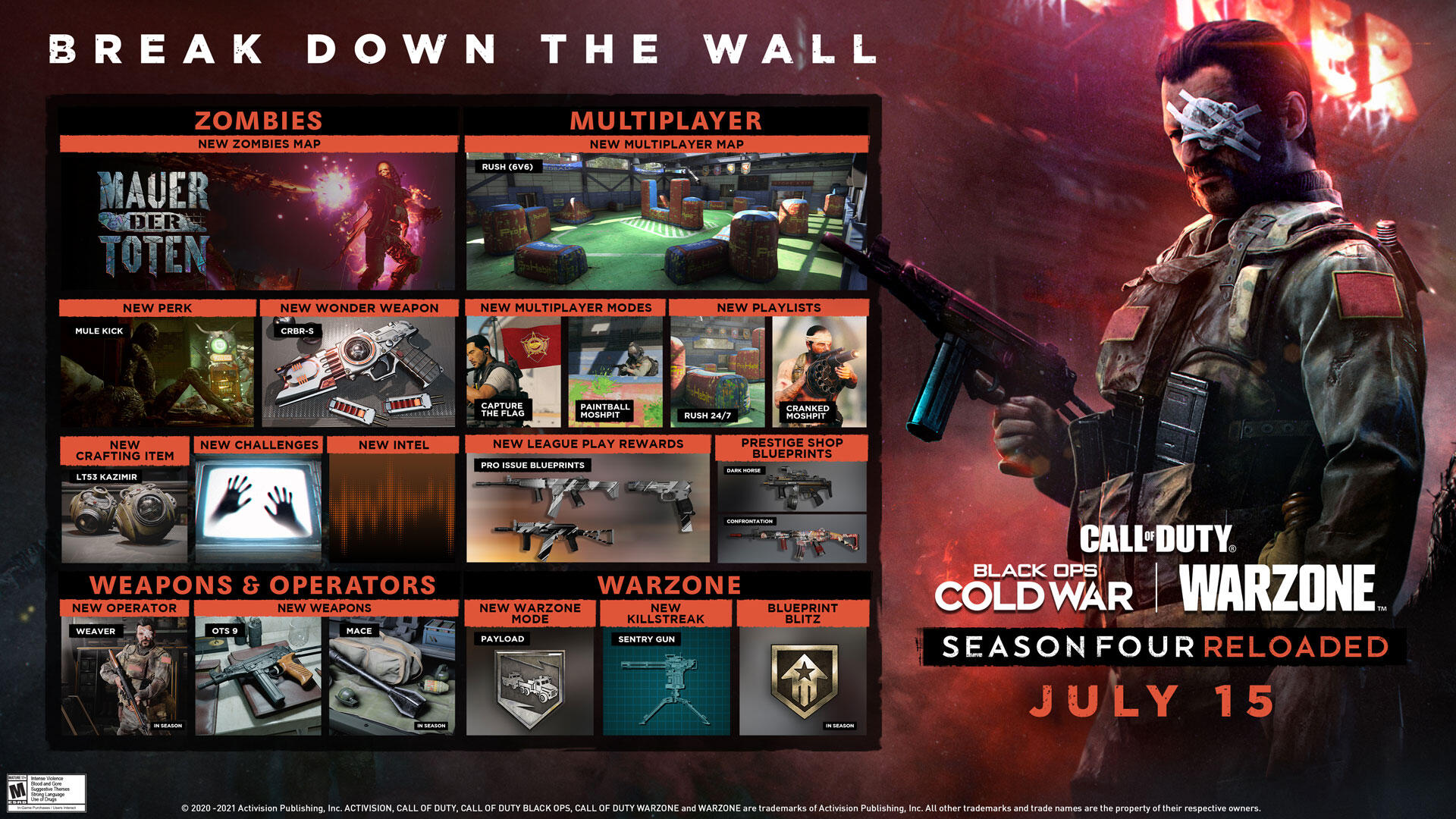 Black Ops Cold War and Warzone Season Four Reloaded Launching 15 July AEST/NZST 1 BOCW S4R Announcement ROADMAP https://www.mkaugaming.com/black-ops-cold-war-and-warzone-season-four-reloaded-launching-15-july-aest-nzst/
