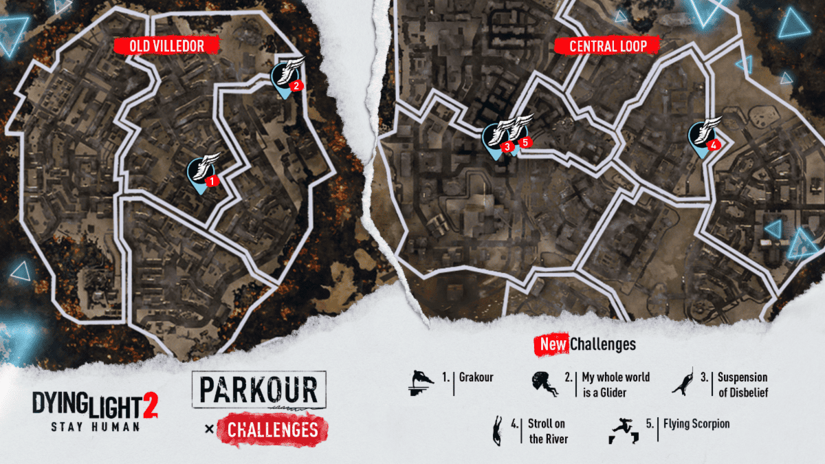 Dying Light 2 Post-Launch Web Series and New Parkour Challenges Today 1 parkour challenges map https://www.mkaugaming.com/dying-light-2-post-launch-web-series-and-new-parkour-challenges-today/
