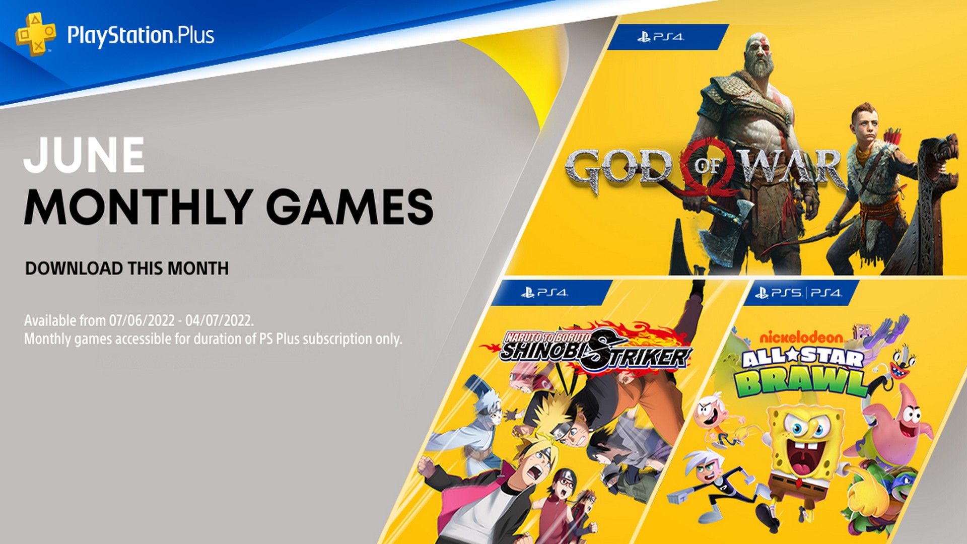 PlayStation Plus Monthly Games for June: God of War, Naruto to Boruto:  Shinobi Striker, Nickelodeon All-Star Brawl – PlayStation.Blog