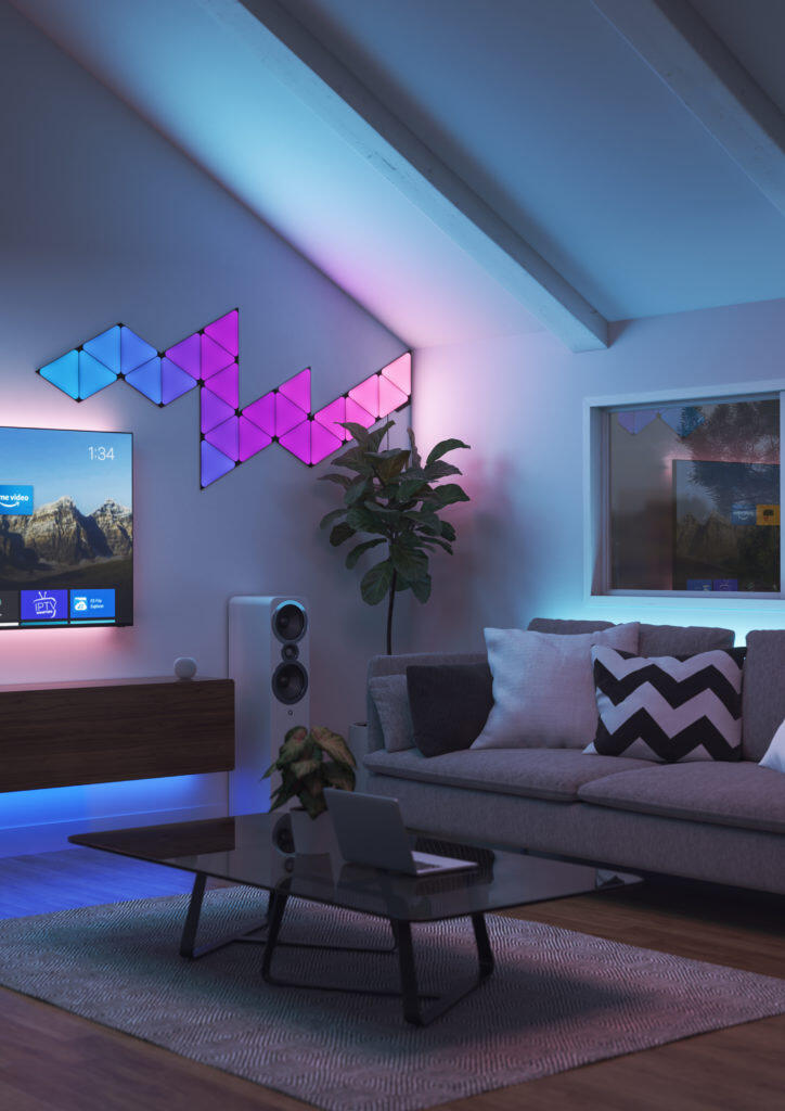 Nanoleaf Launches Limited Edition Ultra Black Shapes Panels For Company’s 10th Anniversary 4 Shapes Ultra Black Triangles 24x Living Room RGB 2828x4000 1 https://www.mkaugaming.com/nanoleaf-launches-limited-edition-ultra-black-shapes-panels-for-companys-10th-anniversary/