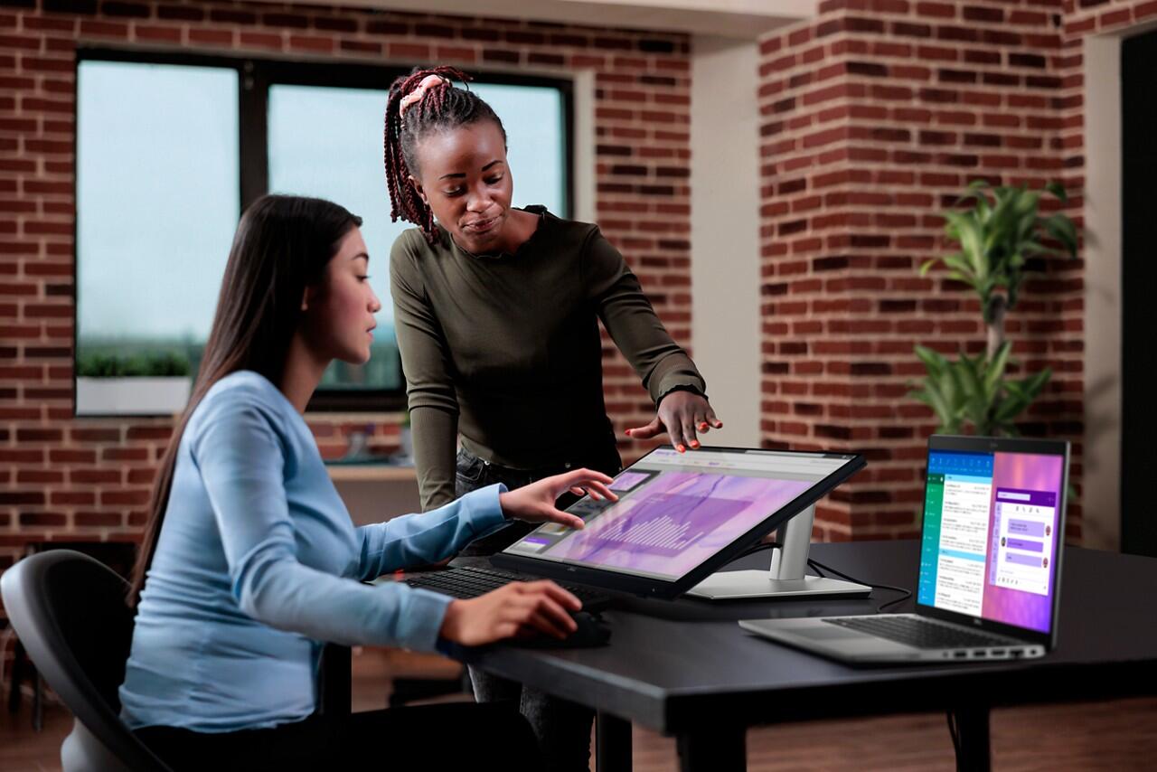 P2424HT lifestyle 1 https://www.mkaugaming.com/dell-announces-new-24-touch-usb-c-hub-monitor-p2424ht/