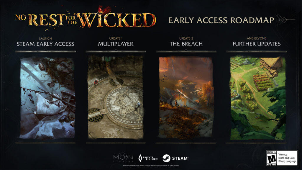 No Rest For The Wicked Launches April 19 AEST - Wicked Inside Showcase VOD Available 1 NRFTW EARoadmap 3840x2160 EN https://www.mkaugaming.com/no-rest-for-the-wicked-launches-april-19-aest-wicked-inside-showcase-vod-available/