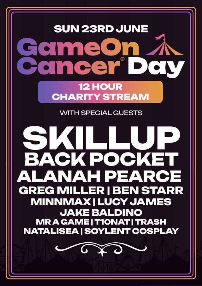 SkillUp & Back Pocket To Host ‘Game On Cancer Day’ 2024 – A 12-Hour Charity Stream Raising Funds To Support Vital Cancer Research 1 gaega https://www.mkaugaming.com/skillup-back-pocket-to-host-game-on-cancer-day-2024-a-12-hour-charity-stream-raising-funds-to-support-vital-cancer-research/