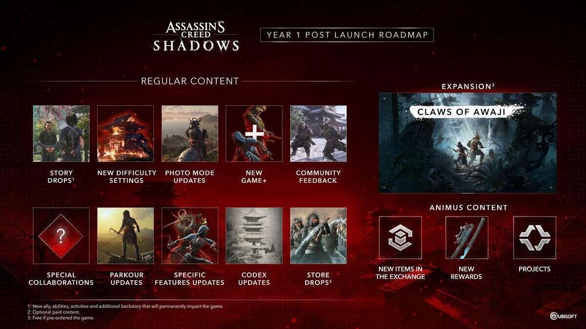 Assassin's Creed Shadows Announces Year 1 Post-Launch Roadmap 1 geag https://www.mkaugaming.com/assassins-creed-shadows-announces-year-1-post-launch-roadmap/