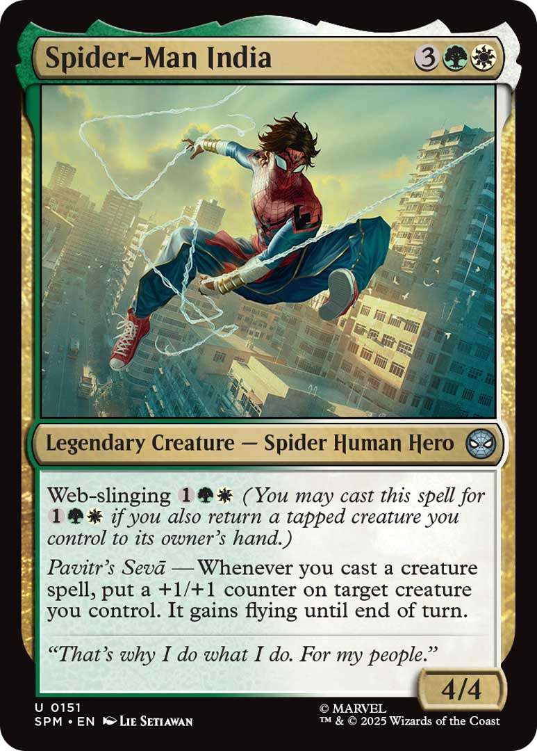 Magic: The Gathering - Marvel’s Spider-Man Debuts at PAX West 9 Spider Man India EN HRR https://www.mkaugaming.com/magic-the-gathering-marvels-spider-man-debuts-at-pax-west/
