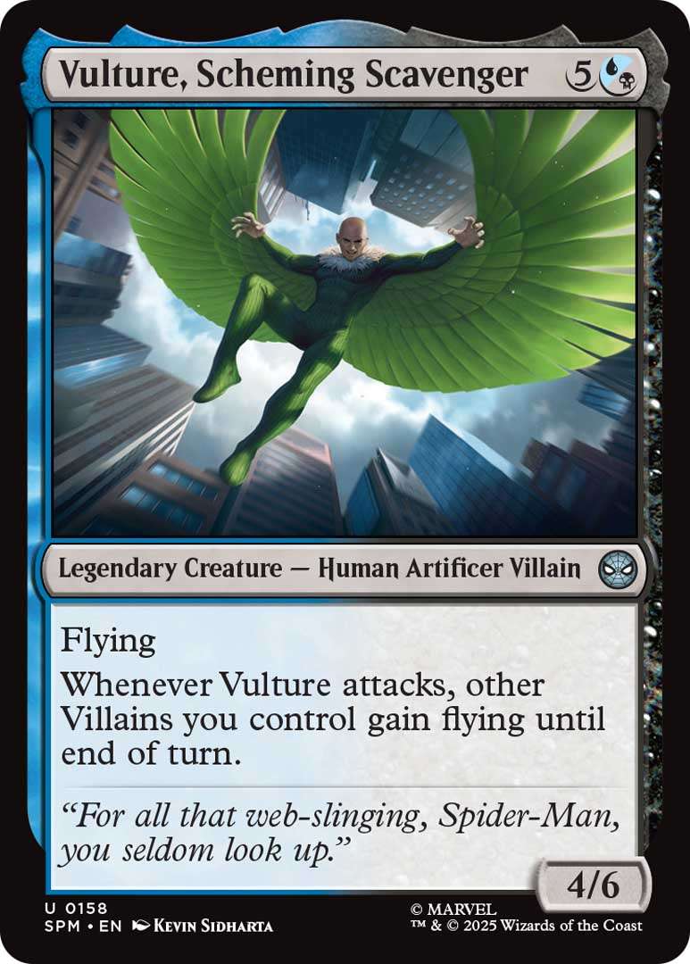 Magic: The Gathering - Marvel’s Spider-Man Debuts at PAX West 12 Vulture Scheming Scavenger EN HRR https://www.mkaugaming.com/magic-the-gathering-marvels-spider-man-debuts-at-pax-west/