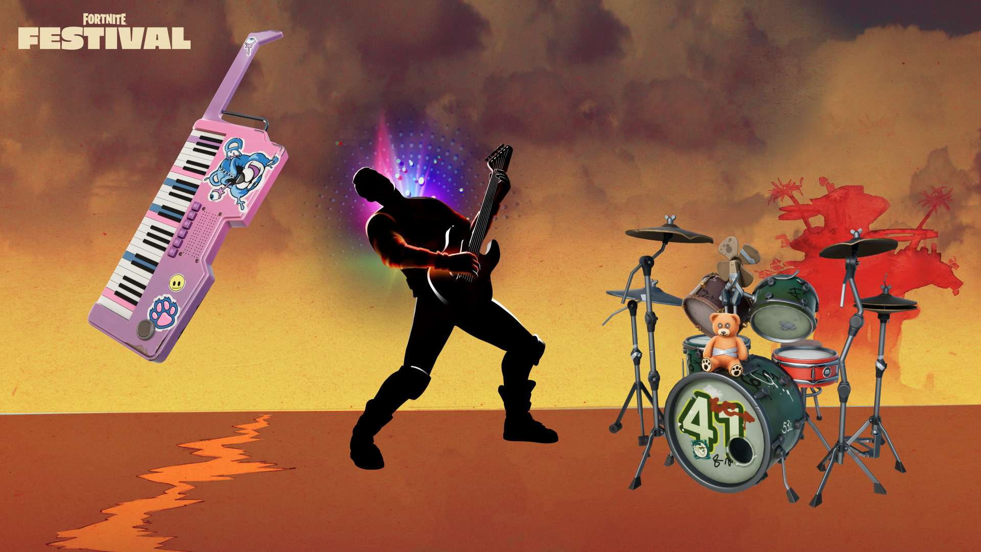 Gorillaz Enters a Whole New Universe As Icons Of Fortnite Festival Season 10 3 fortnite grzzly keys keytar brite show aura and junkit drums https://www.mkaugaming.com/gorillaz-enters-a-whole-new-universe-as-icons-of-fortnite-festival-season-10/