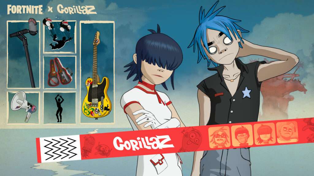 Gorillaz Enters a Whole New Universe As Icons Of Fortnite Festival Season 10 2 fortnite noodle and 2d outfits https://www.mkaugaming.com/gorillaz-enters-a-whole-new-universe-as-icons-of-fortnite-festival-season-10/