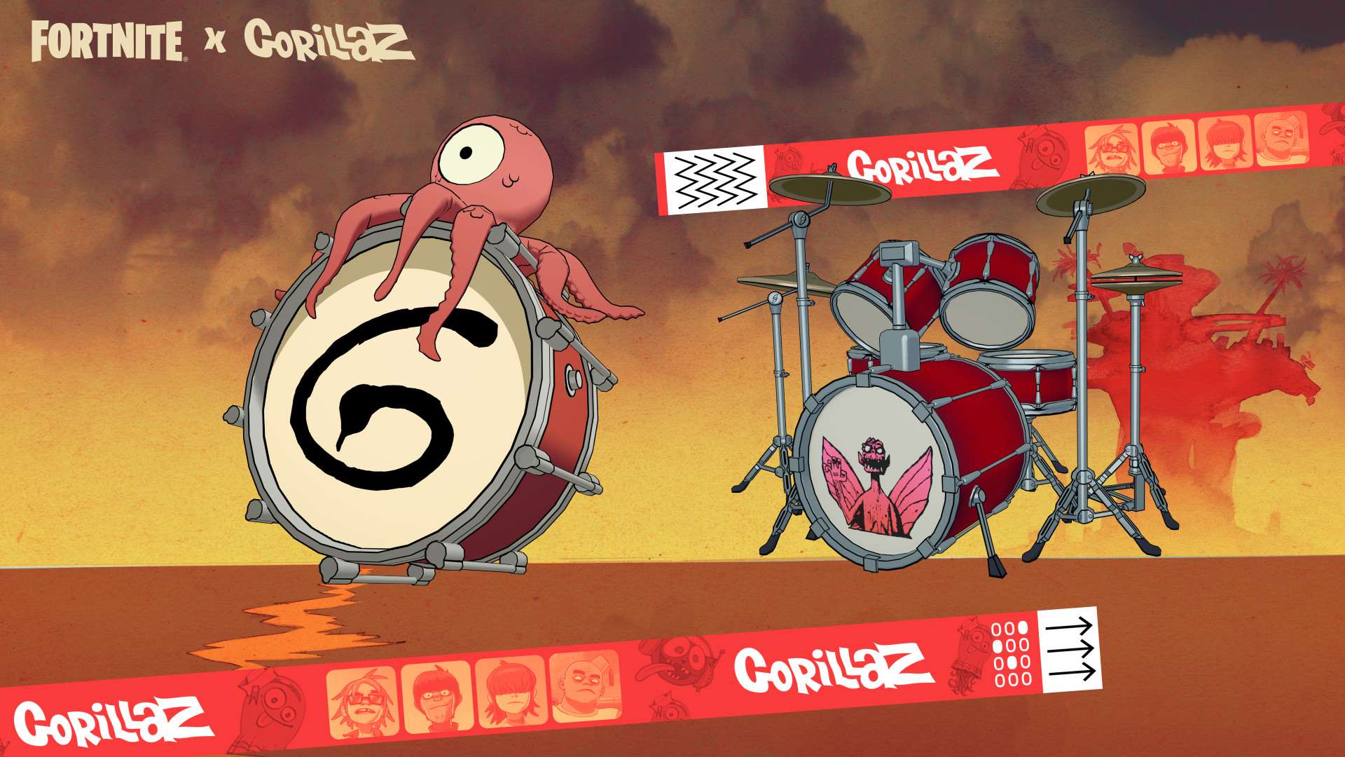 Gorillaz Enters a Whole New Universe As Icons Of Fortnite Festival Season 10 6 fortnite one eyed octopus back bling and russels drums https://www.mkaugaming.com/gorillaz-enters-a-whole-new-universe-as-icons-of-fortnite-festival-season-10/