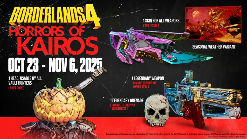 BL4 Horrors of Kairos Inforgraphic https://www.mkaugaming.com/halloween-events-in-final-fantasy-xiv-and-borderlands-4-summon-seasonal-spooks/