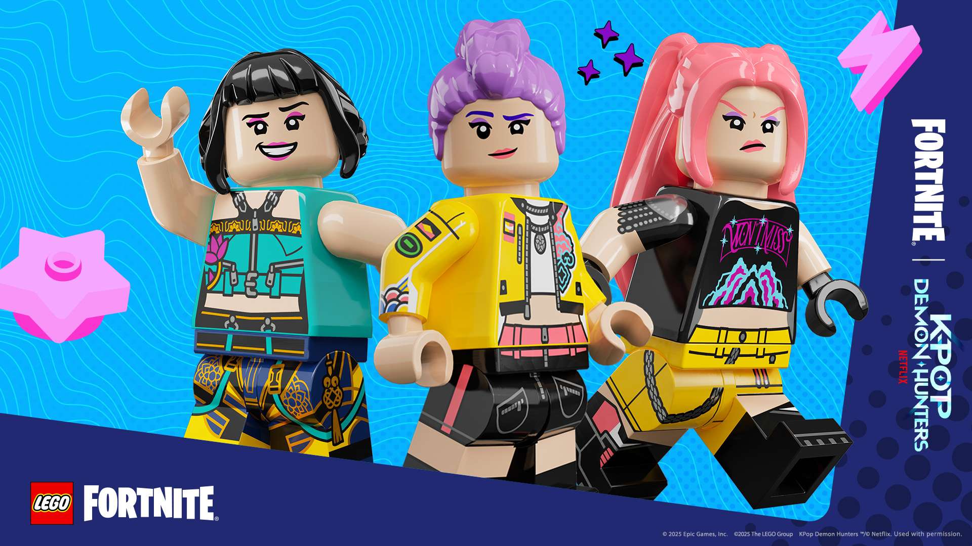 LEGO Fortnite KPop Demon Hunters Minifigs https://www.mkaugaming.com/squad-up-and-slay-kpop-demon-hunters-arrives-in-fortnite/