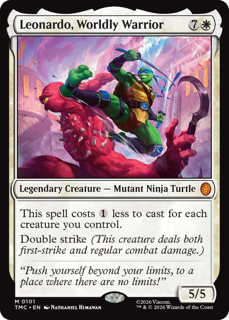 Magic: The Gathering Teenage Mutant Ninja Turtles Unveiled at New York Comic Con 6 Leonardo Worldly Warrior EN HRR https://www.mkaugaming.com/magic-the-gathering-teenage-mutant-ninja-turtles-unveiled-at-new-york-comic-con/