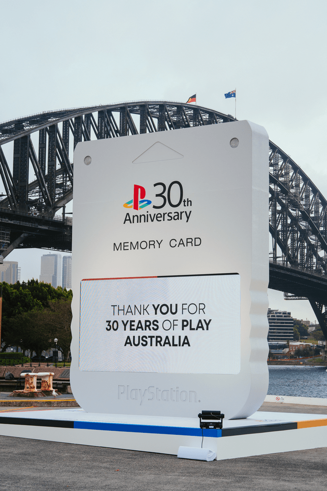 Celebrating 30 Years of PlayStation in Australia | Big PlayStation Memory Card Sydney Reveal 2 2025 11 15 00002 https://www.mkaugaming.com/celebrating-30-years-of-playstation-in-australia-big-playstation-memory-card-sydney-reveal/
