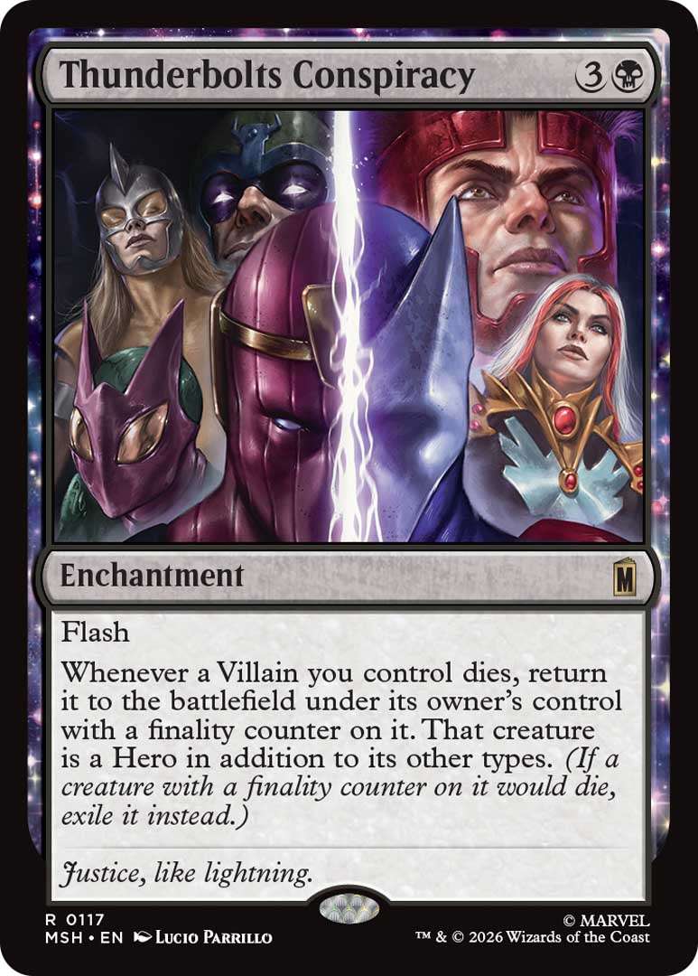 Wizards Of The Coast Gives Early Peek At Magic: The Gathering | Marvel Super Heroes Set 8 Thunderbolts Conspiracy EN HRR https://www.mkaugaming.com/wizards-of-the-coast-gives-early-peek-at-magic-the-gathering-marvel-super-heroes-set/