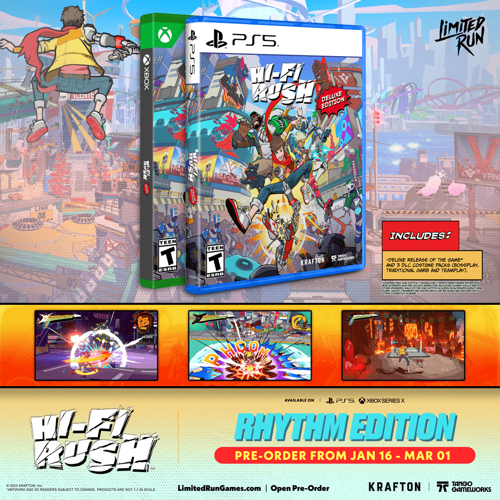 Hi-Fi RUSH Gets Physical on Xbox Series X and PlayStation 5 Courtesy of Limited Run Games 1 PIvKkbWw https://www.mkaugaming.com/hi-fi-rush-gets-physical-on-xbox-series-x-and-playstation-5-courtesy-of-limited-run-games/