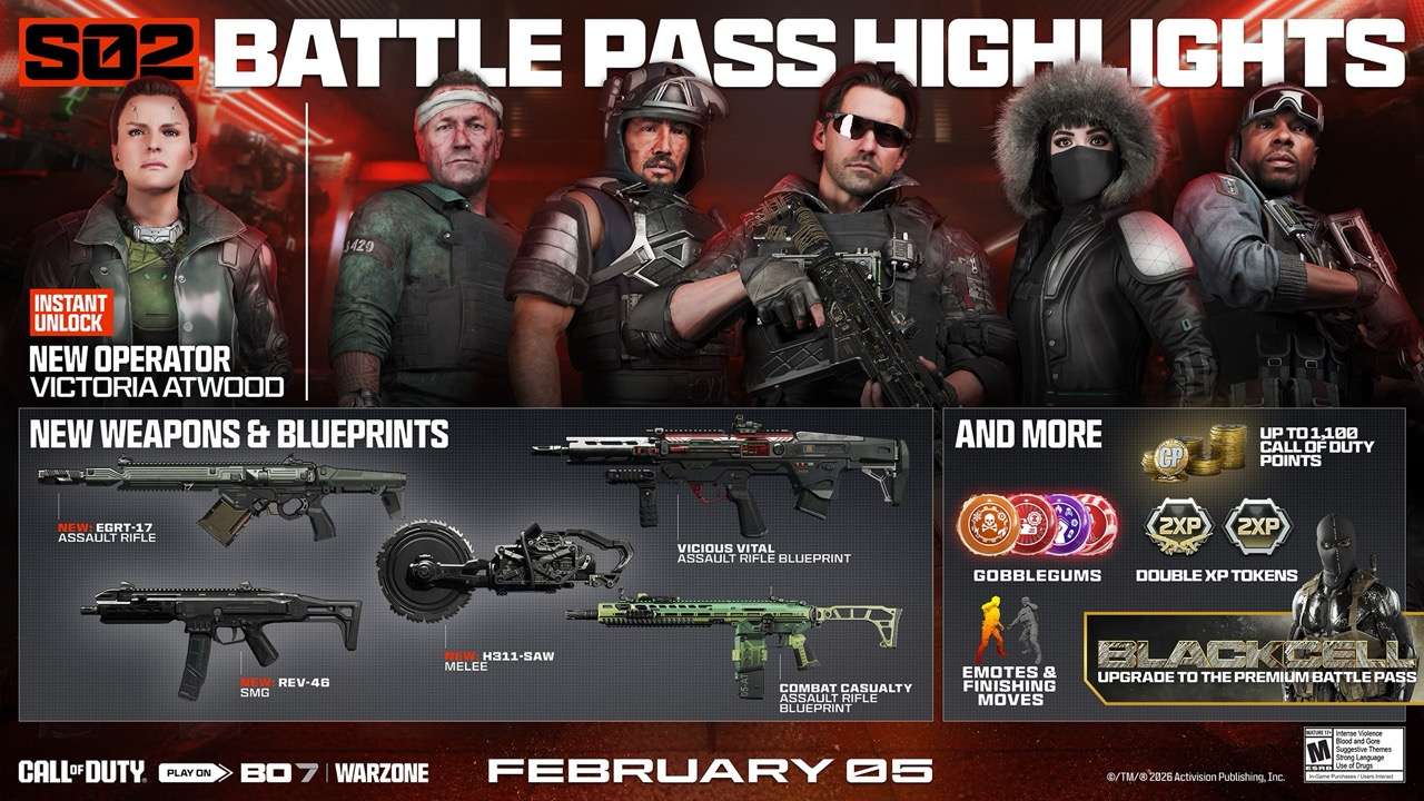Call of Duty: Black Ops 7 and Call of Duty: Warzone Season 02 Live Now - Introducing The Season 02 Battle Pass, BlackCell, and New Store Bundles 1 BO7 Season 02 Battle Pass Key Art 02 https://www.mkaugaming.com/call-of-duty-black-ops-7-and-call-of-duty-warzone-season-02-live-now-introducing-the-season-02-battle-pass-blackcell-and-new-store-bundles/