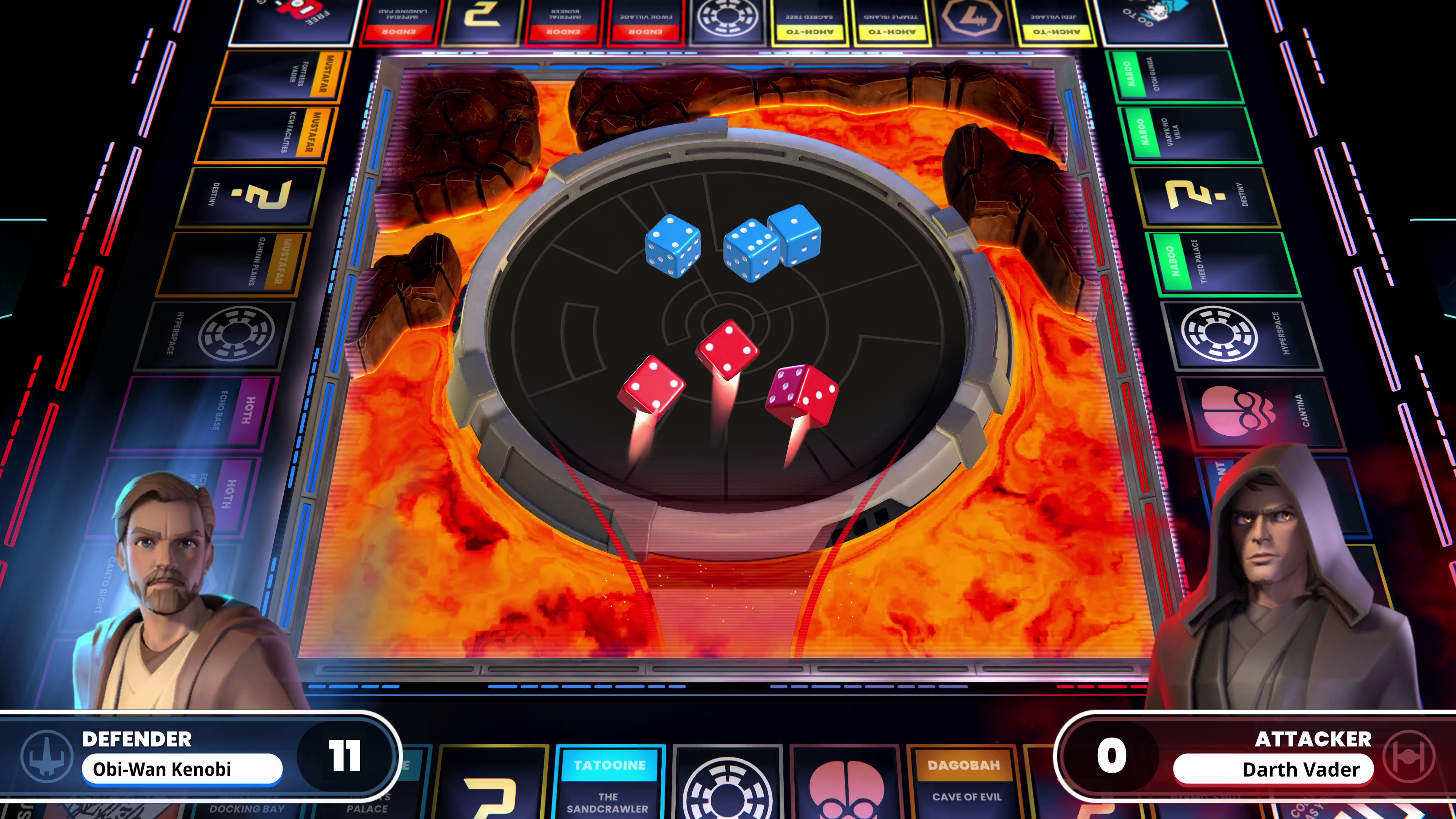 Prepare For A Galactic Showdown In Monopoly: Star Wars Heroes Vs. Villains 4 MSW Screenshot DiceBattle https://www.mkaugaming.com/prepare-for-a-galactic-showdown-in-monopoly-star-wars-heroes-vs-villains/