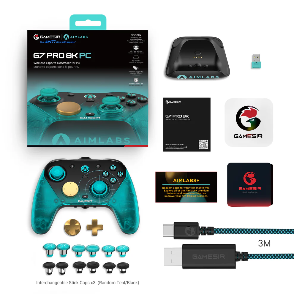 Packing Contents https://www.mkaugaming.com/all-review-list/gamesir-g7-pro-8k-pc-aimlabs-edition-wireless-esports-controller-hardware-review/