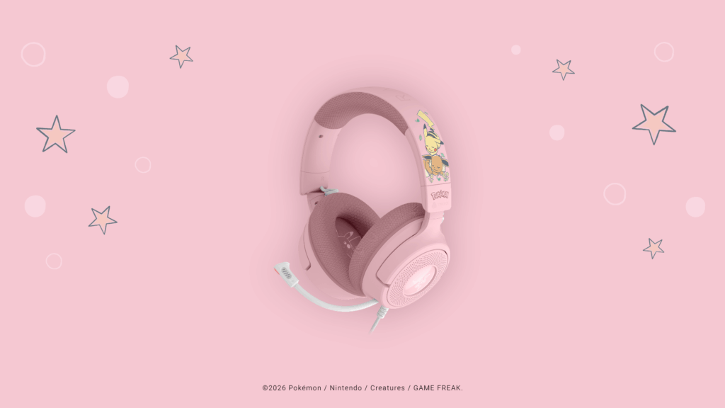 Headset Razer Kraken V4 X – Pikachu Eevee https://www.mkaugaming.com/razer-brings-the-pikachu-eevee-collection-to-life/
